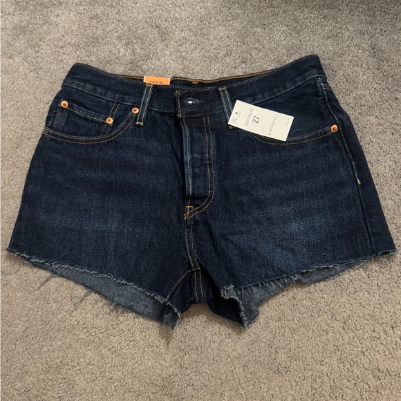 Levi's Pants - Levi's 501 Dark Blue Denim Jean Shorts